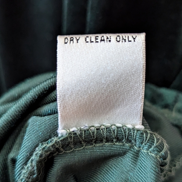 Vintage Velvet Green Slip Dress Y2K 90s Whimsigoth Grunge Dark Acadamia Witchy M - Picture 11 of 11